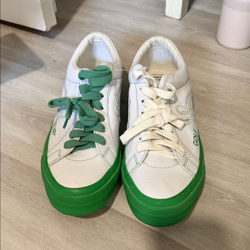 Converse Golf Le Gleur X Tyler the Creator White and Green Sneakers